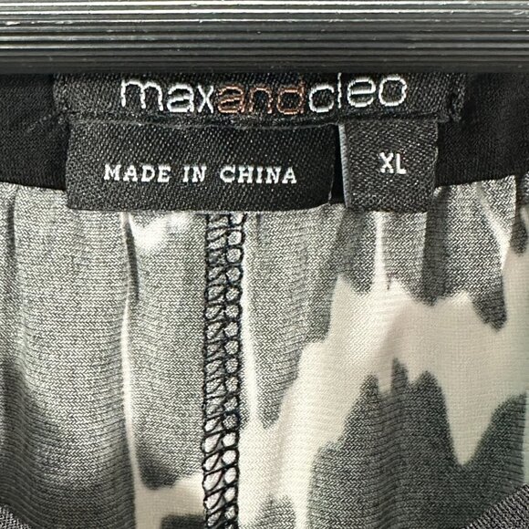 Max & Cleo Dress Womens XL Black White Knit Stretch Pullover Shift NO BELT - Picture 4 of 7